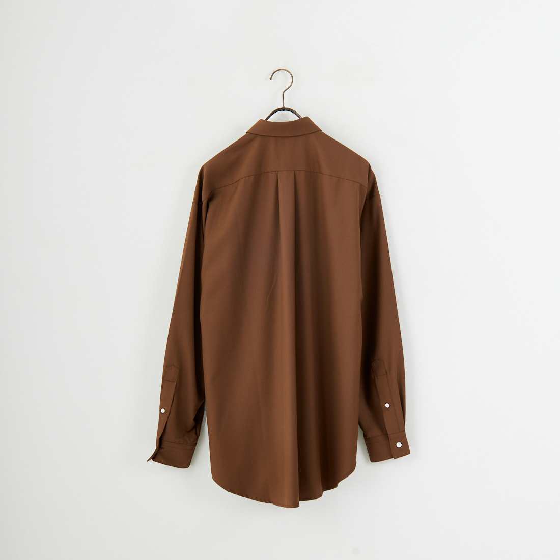 amne [アンヌ] ギャバジンクラシックシャツ [AMN-SH-054] BROWN