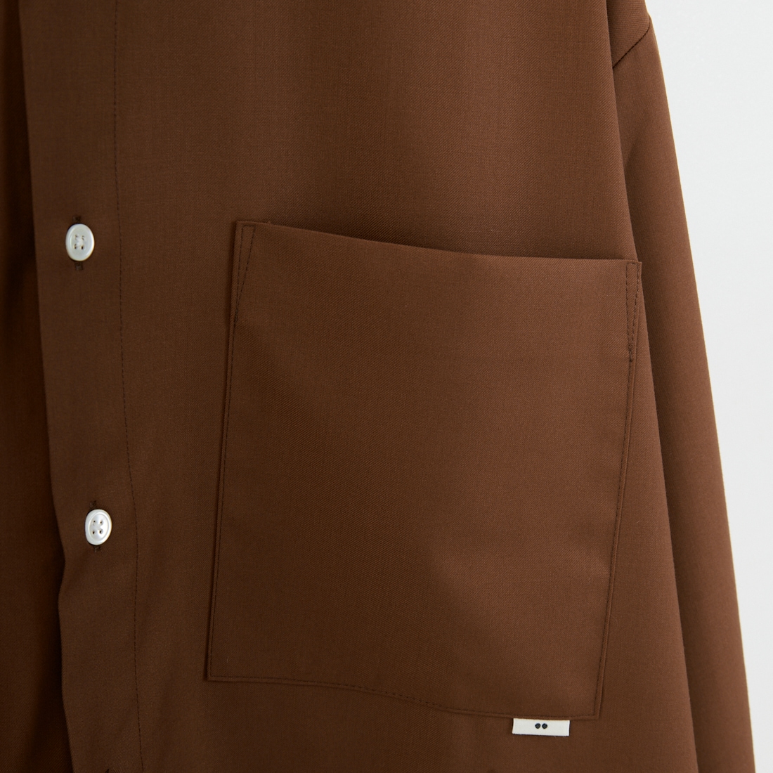 amne [アンヌ] ギャバジンクラシックシャツ [AMN-SH-054] BROWN
