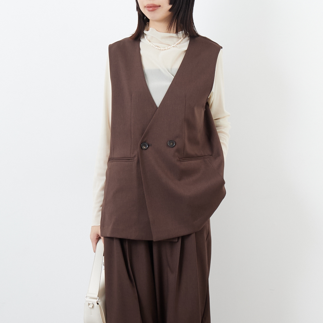 037 ﾌﾞﾗｳﾝ&&モデル身長：162cm 着用サイズ：F&&