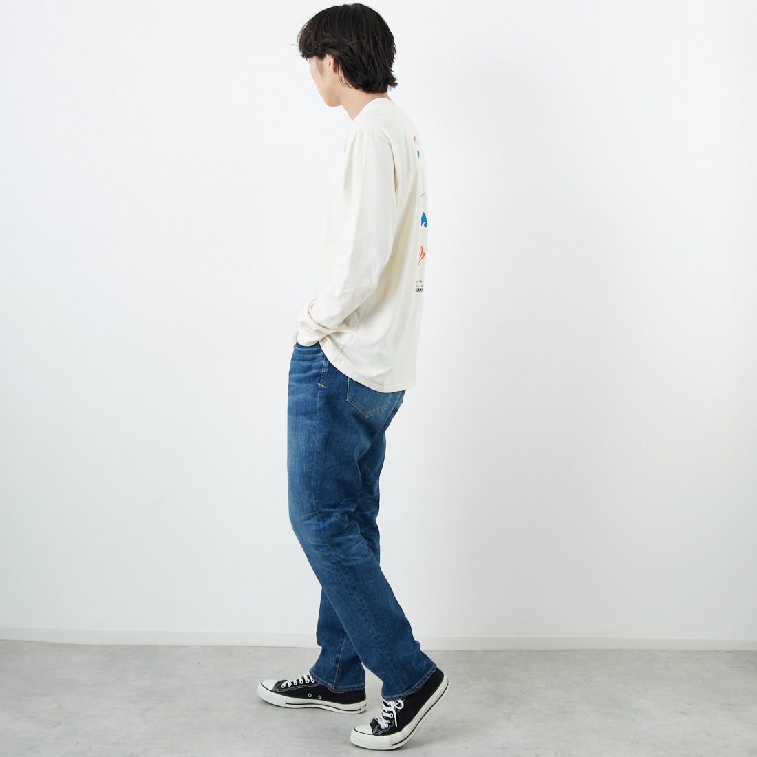patagonia [パタゴニア] メンズ ロングスリーブ ロングウェイラウンド オーガニックTシャツ [37821] UDNL &&モデル身長：179cm 着用サイズ：M&&