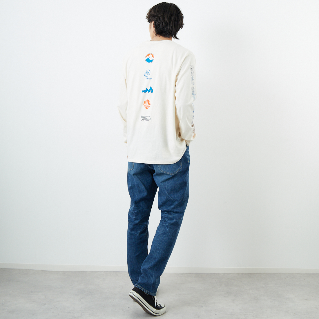patagonia [パタゴニア] メンズ ロングスリーブ ロングウェイラウンド オーガニックTシャツ [37821] UDNL &&モデル身長：179cm 着用サイズ：M&&