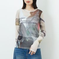 maison special シアートップス MAISON SPECIAL（メゾンスペシャル）の「Lettering Print Sheer Tops