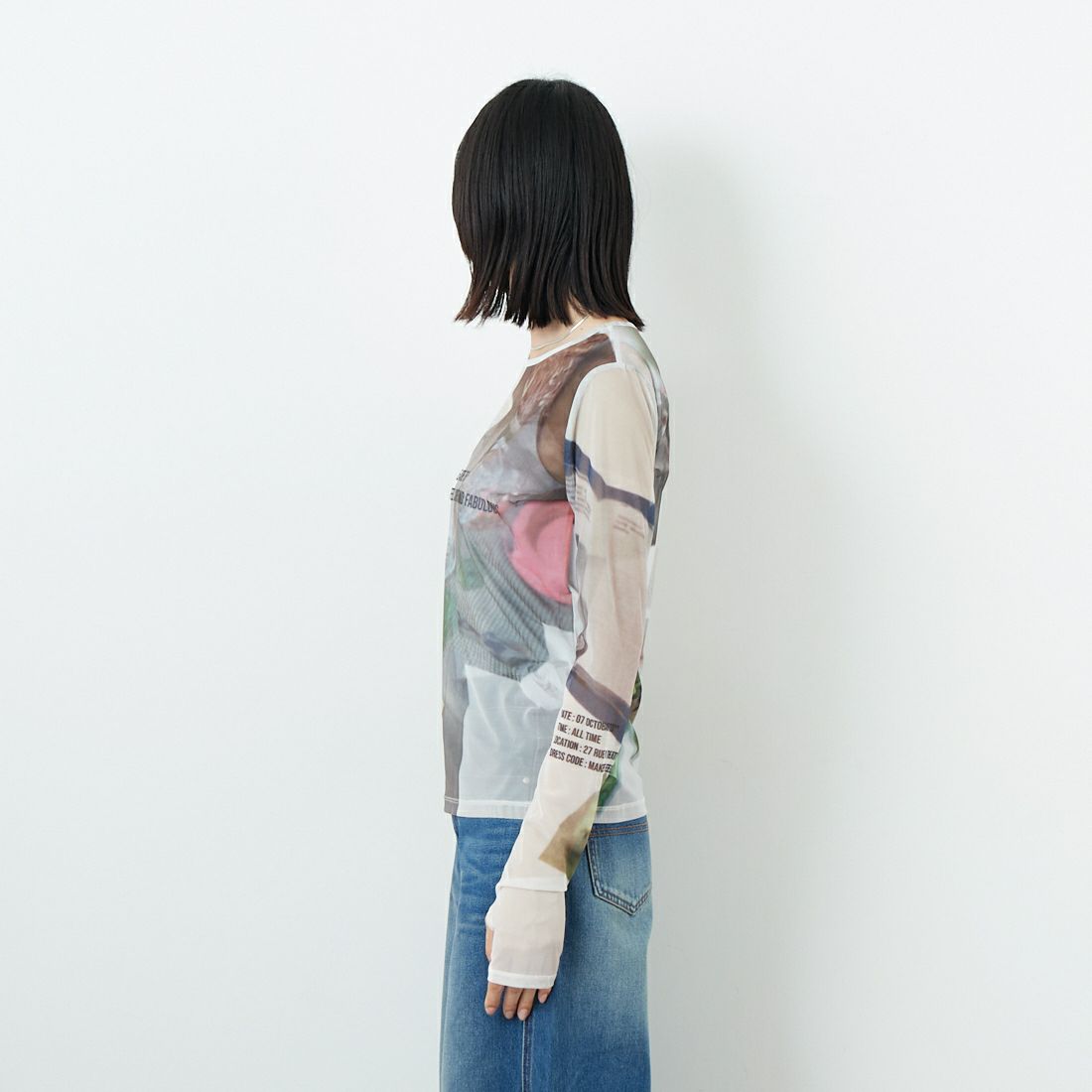 ORDINARY DAYSプリントシアートップス【MAISON SPECIAL】 ORDINARY DAYS PRINT SHEER TOPS