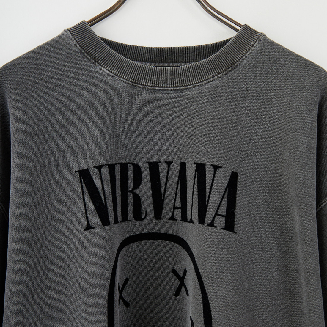GOOD ROCK SPEED [グッドロックスピード] 別注 NIRVANA フロッキープリントスウェット [INTN-052-JF] CHARCOAL