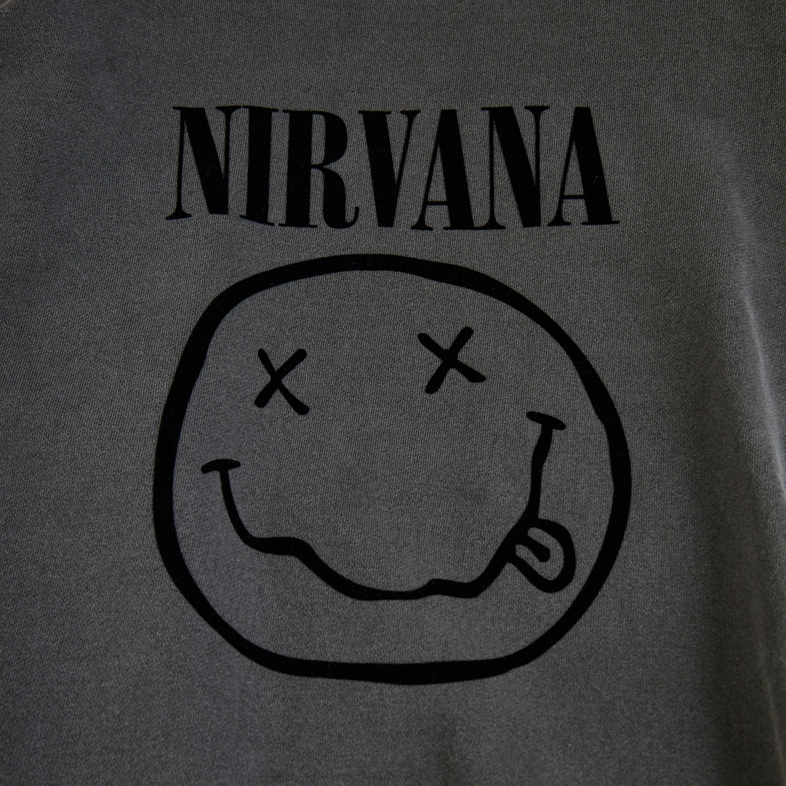 GOOD ROCK SPEED [グッドロックスピード] 別注 NIRVANA フロッキープリントスウェット [INTN-052-JF] CHARCOAL