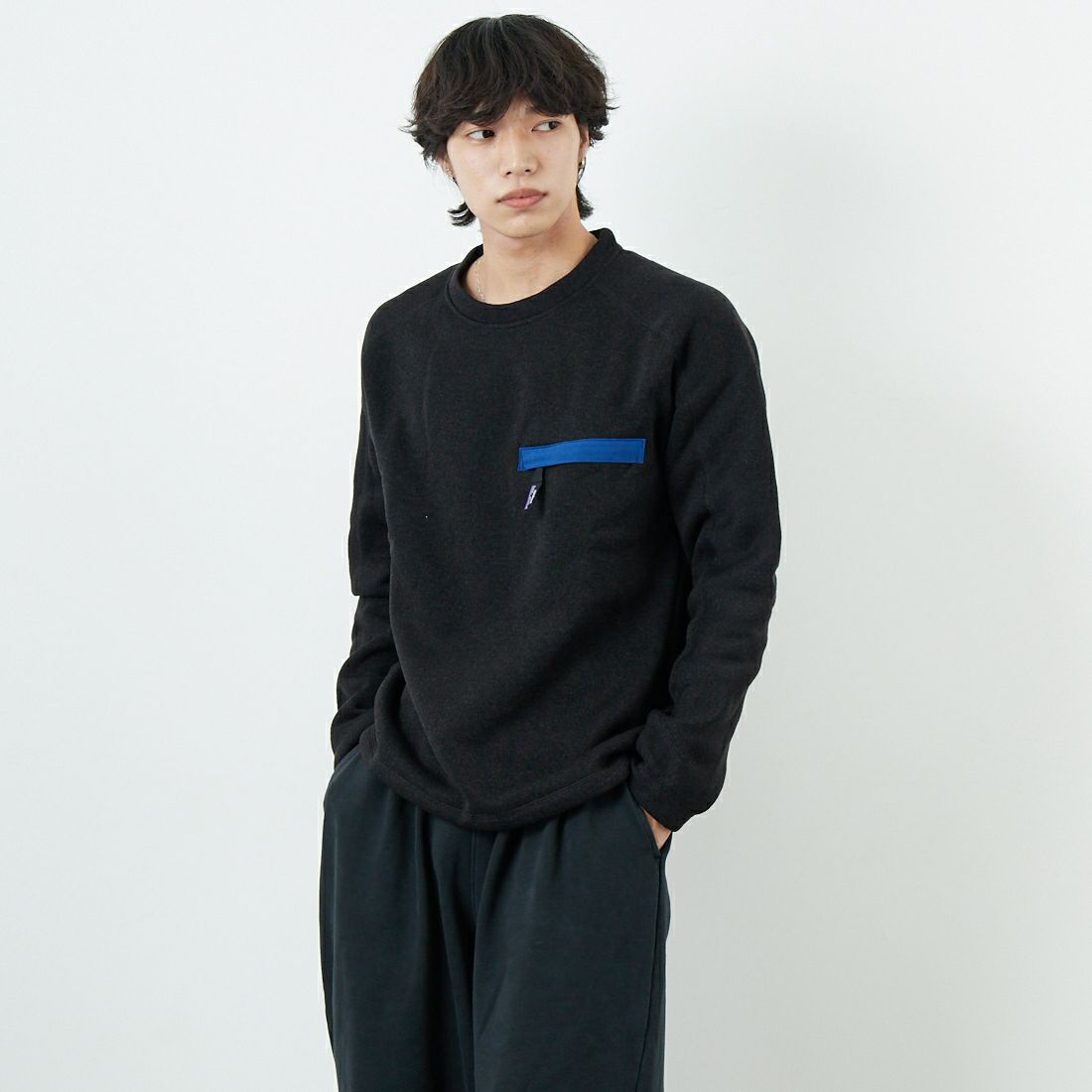patagonia [パタゴニア] メンズ ベタークルーネックセーター [26240] BLK &&モデル身長：179cm 着用サイズ：M&&