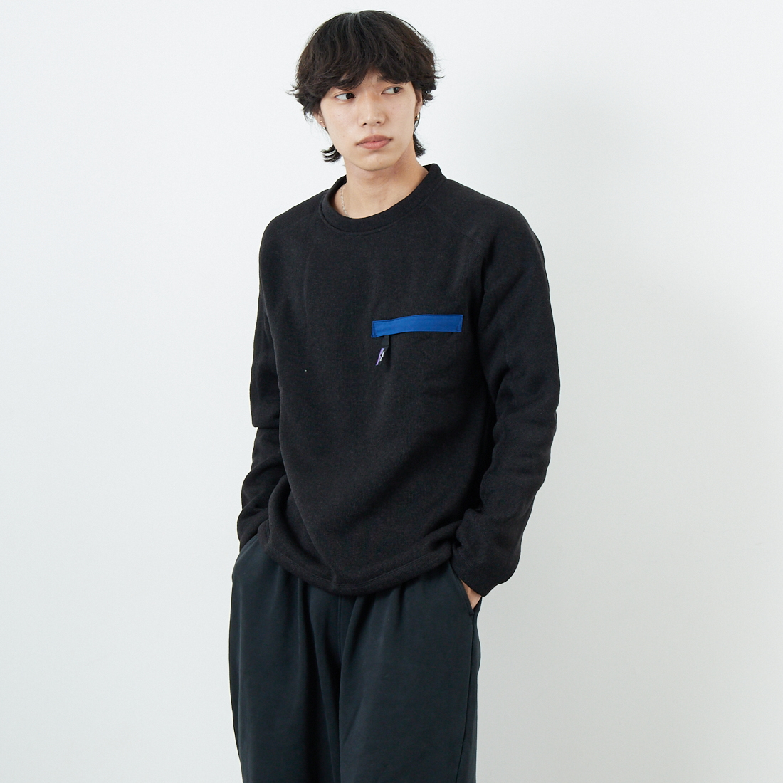patagonia [パタゴニア] メンズ ベタークルーネックセーター [26240] BLK &&モデル身長：179cm 着用サイズ：M&&