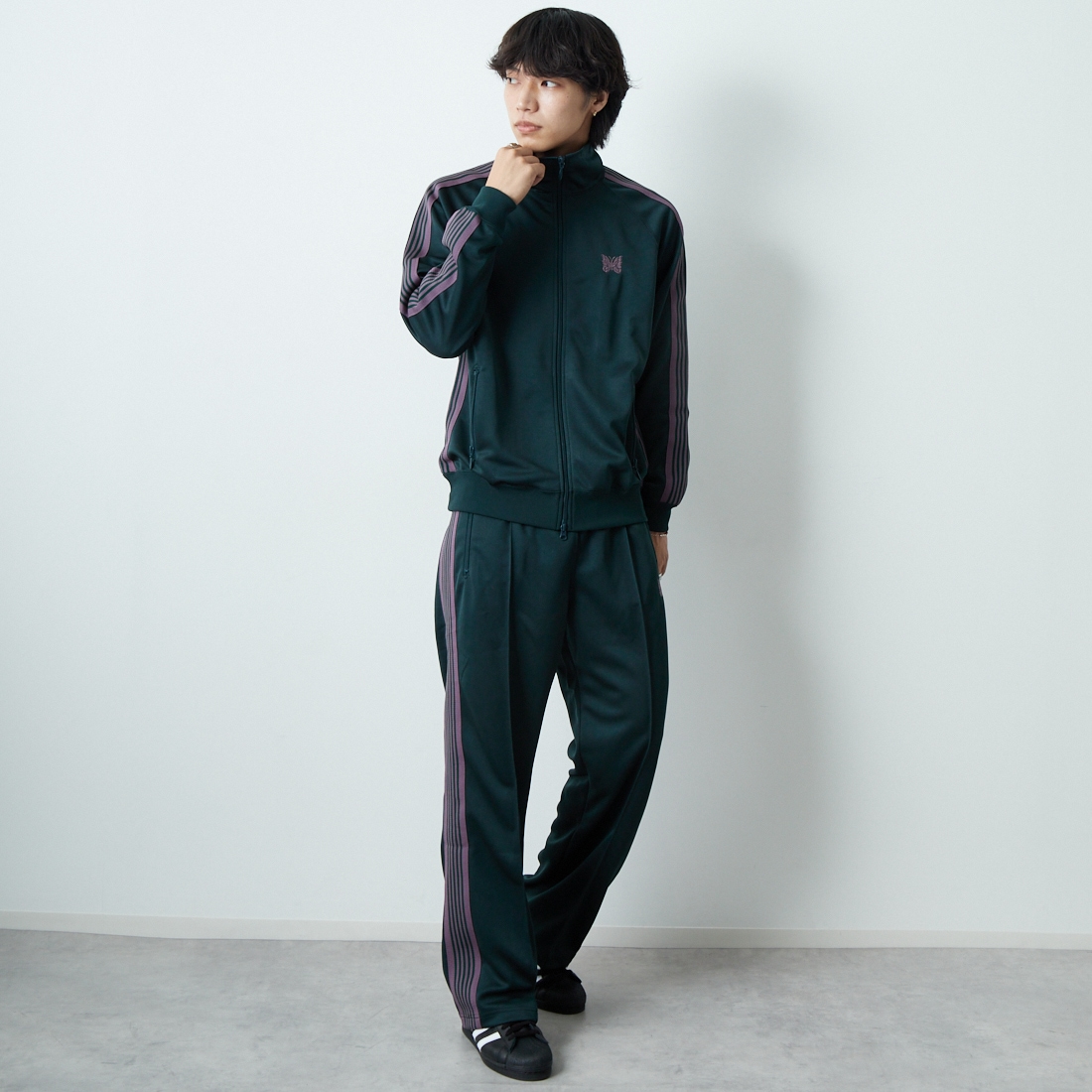 Needles [ニードルズ] トラックジャケット [RW314] B GREEN &&モデル身長：179cm 着用サイズ：M&&