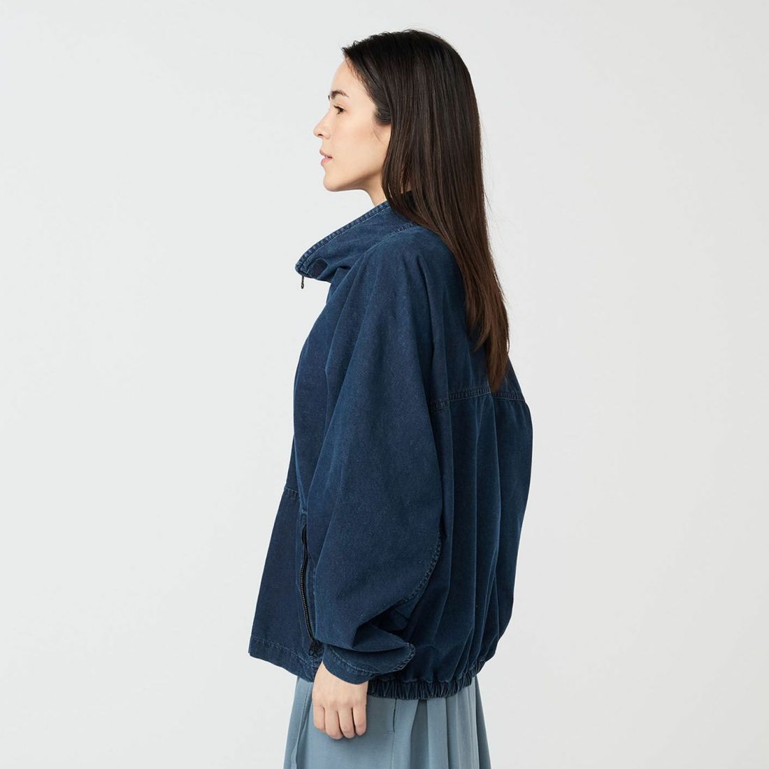 THE NORTH FACE PURPLE LABEL [ザ ノースフェイス パープルレーベル] インディゴフィールドジャケット [N25FA001] ID INDIGO &&モデル身長：162cm 着用サイズ：WS&&