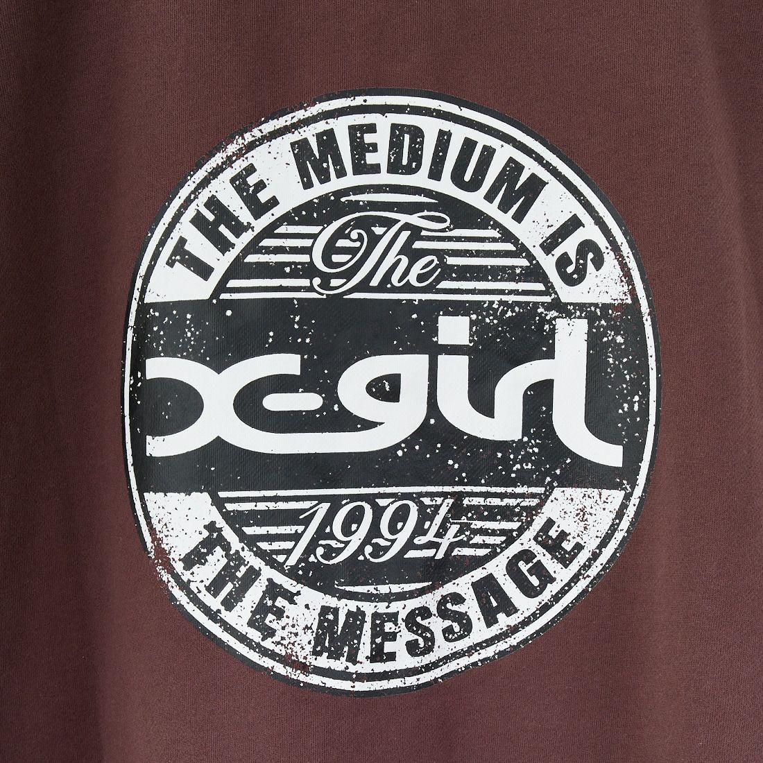 X-girl [エックスガール] ディストレス ジップアップスウェットベスト [105253021009] BROWN