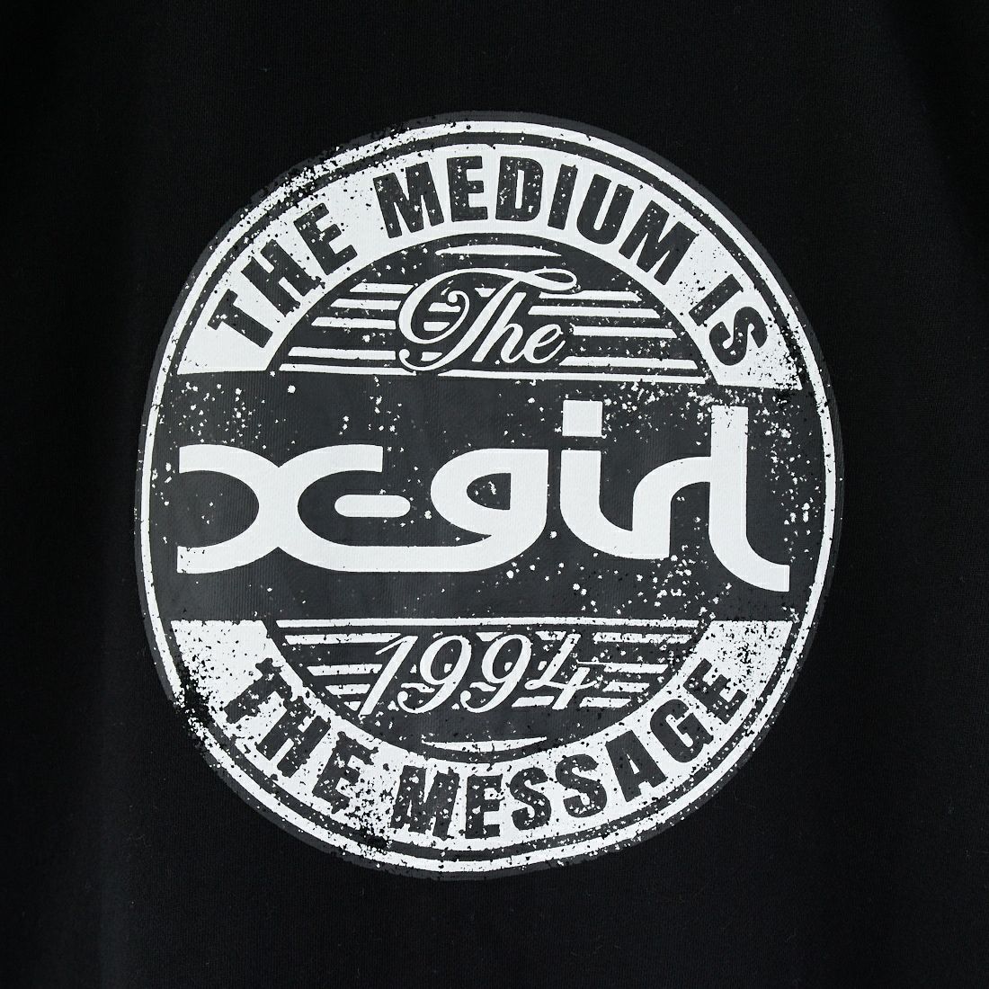 X-girl [エックスガール] ディストレス ジップアップスウェットベスト [105253021009] BLACK