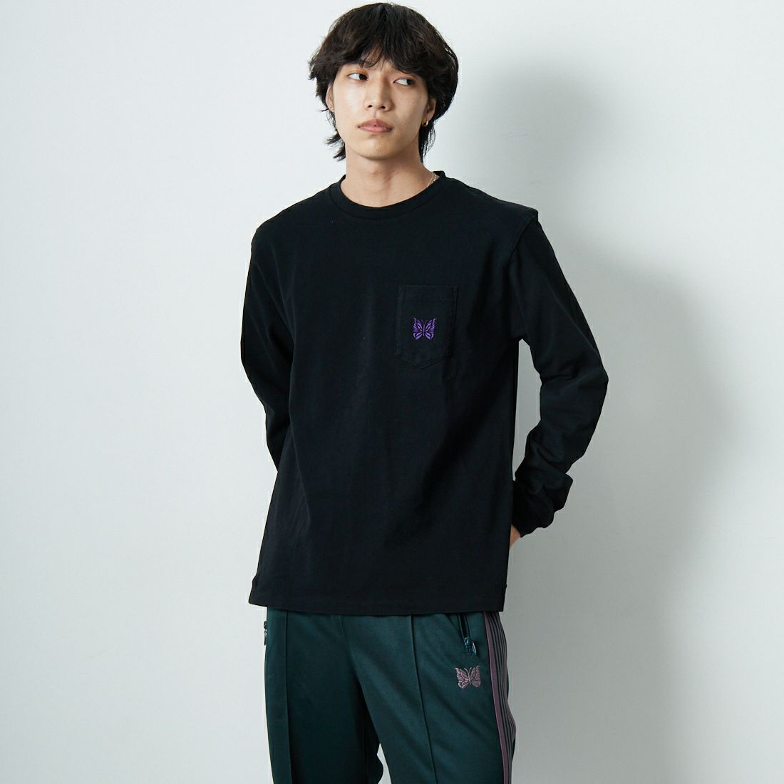 F BLACK&&モデル身長：179cm 着用サイズ：M&&