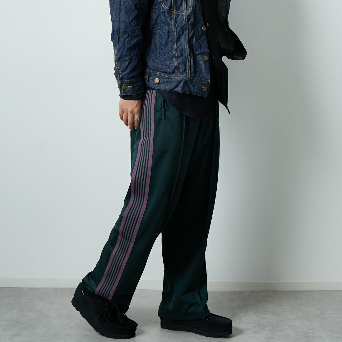 Needles [ニードルズ] トラックパンツ [RW316] B GREEN &&モデル身長：179cm 着用サイズ：M&&