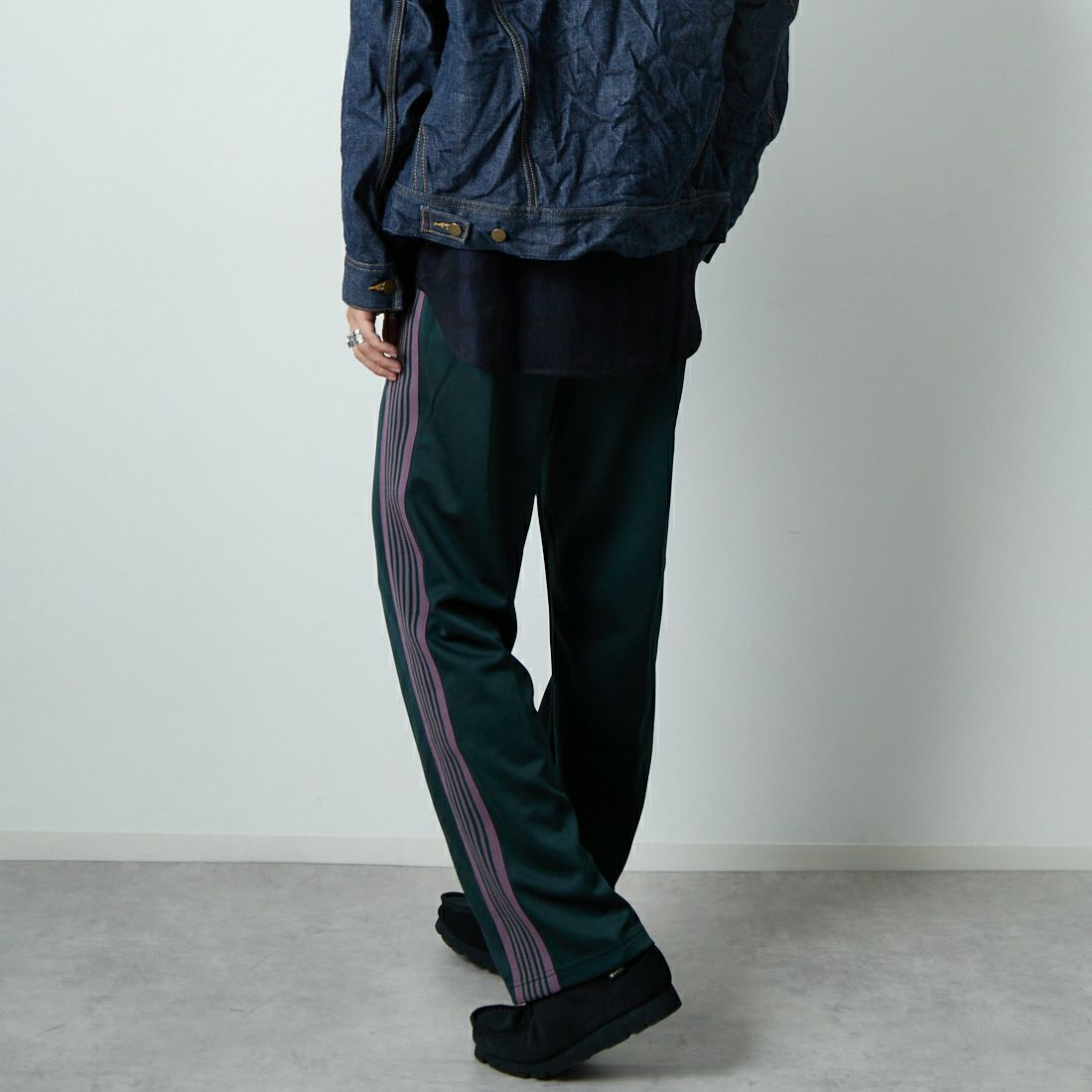 Needles [ニードルズ] トラックパンツ [RW316] B GREEN &&モデル身長：179cm 着用サイズ：M&&