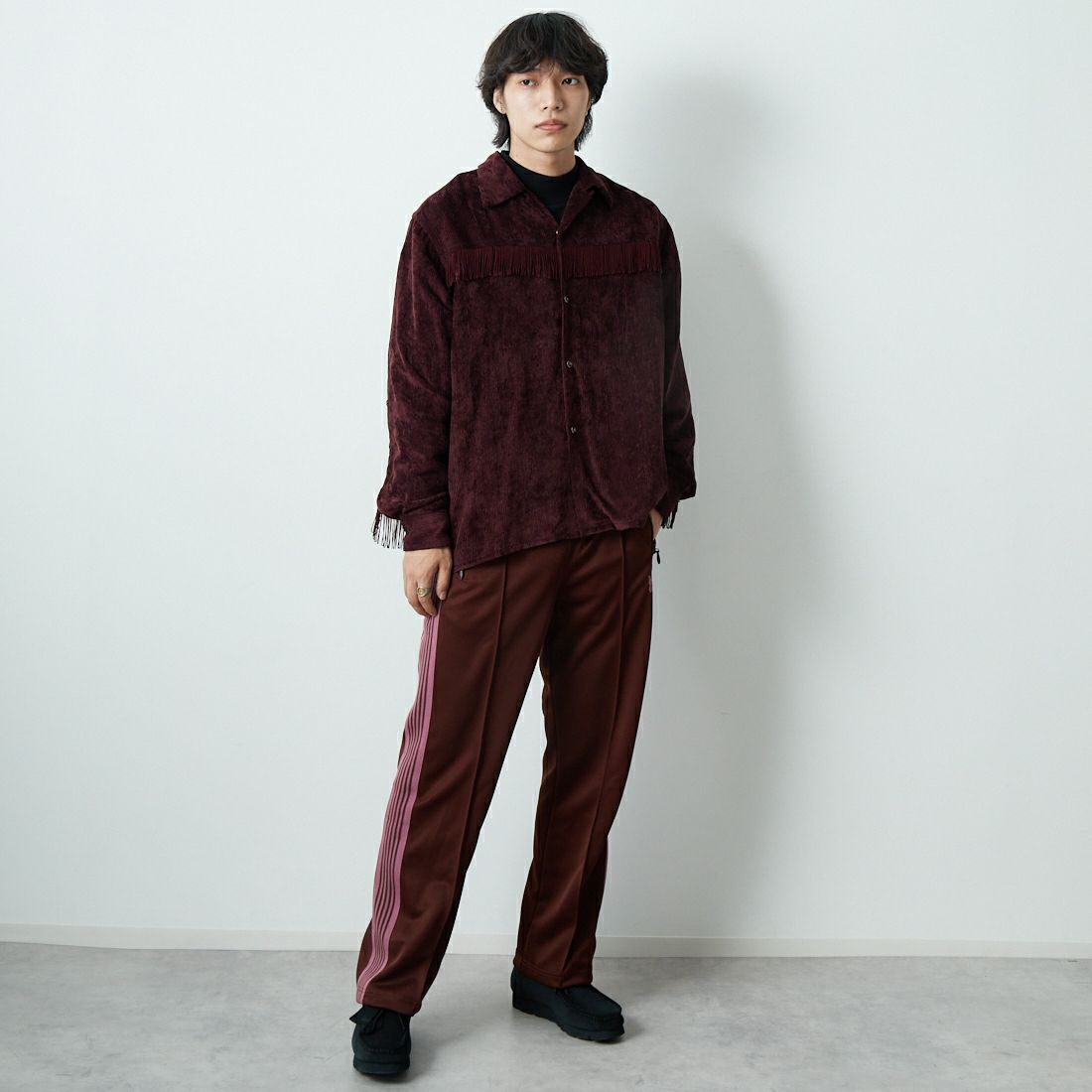 Needles [ニードルズ] トラックパンツ [RW316] A BROWN &&モデル身長：179cm 着用サイズ：S&&