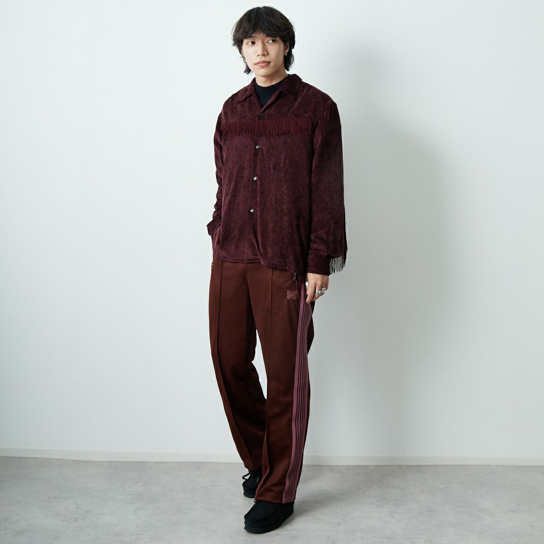 Needles [ニードルズ] トラックパンツ [RW316] A BROWN &&モデル身長：179cm 着用サイズ：S&&