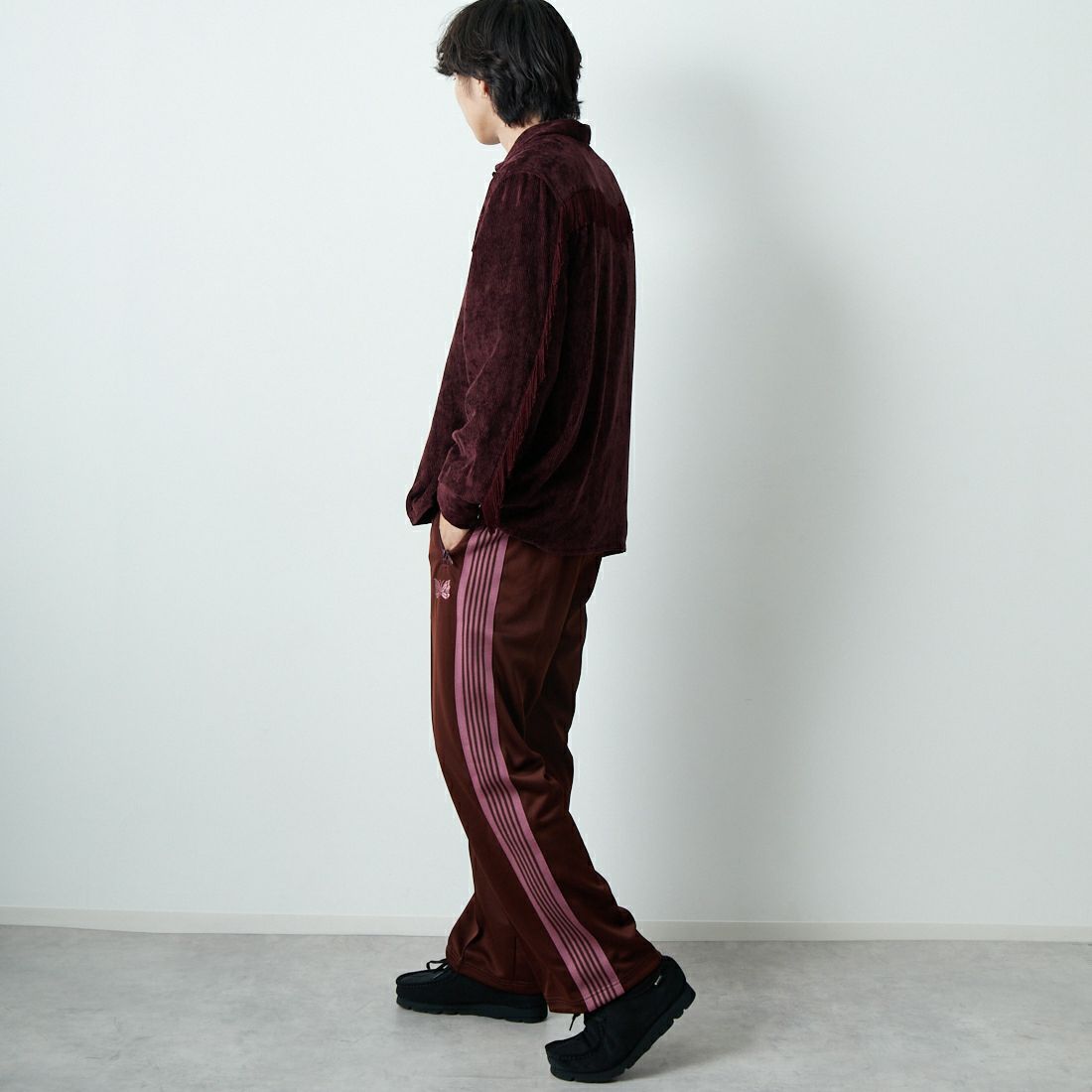 Needles [ニードルズ] トラックパンツ [RW316] A BROWN &&モデル身長：179cm 着用サイズ：S&&