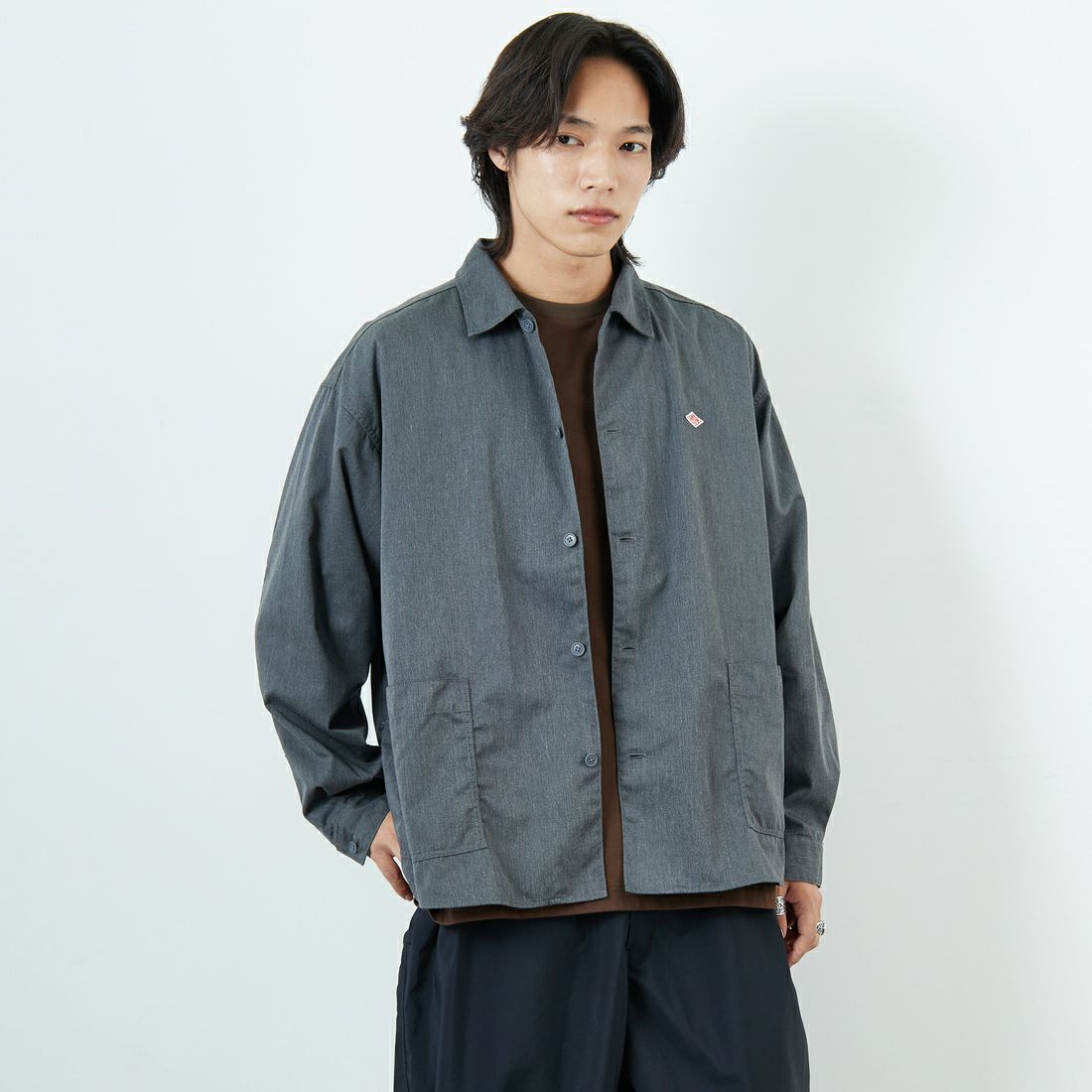 DANTON グレー1点 黒1点 DANTON [ダントン] ワンポイントロゴ シャツジャケット [DT-B0396TCC