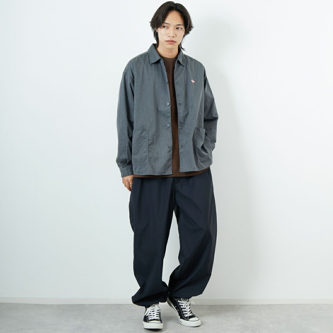 DANTON [ダントン] ワンポイントロゴ シャツジャケット [DT-B0396TCC