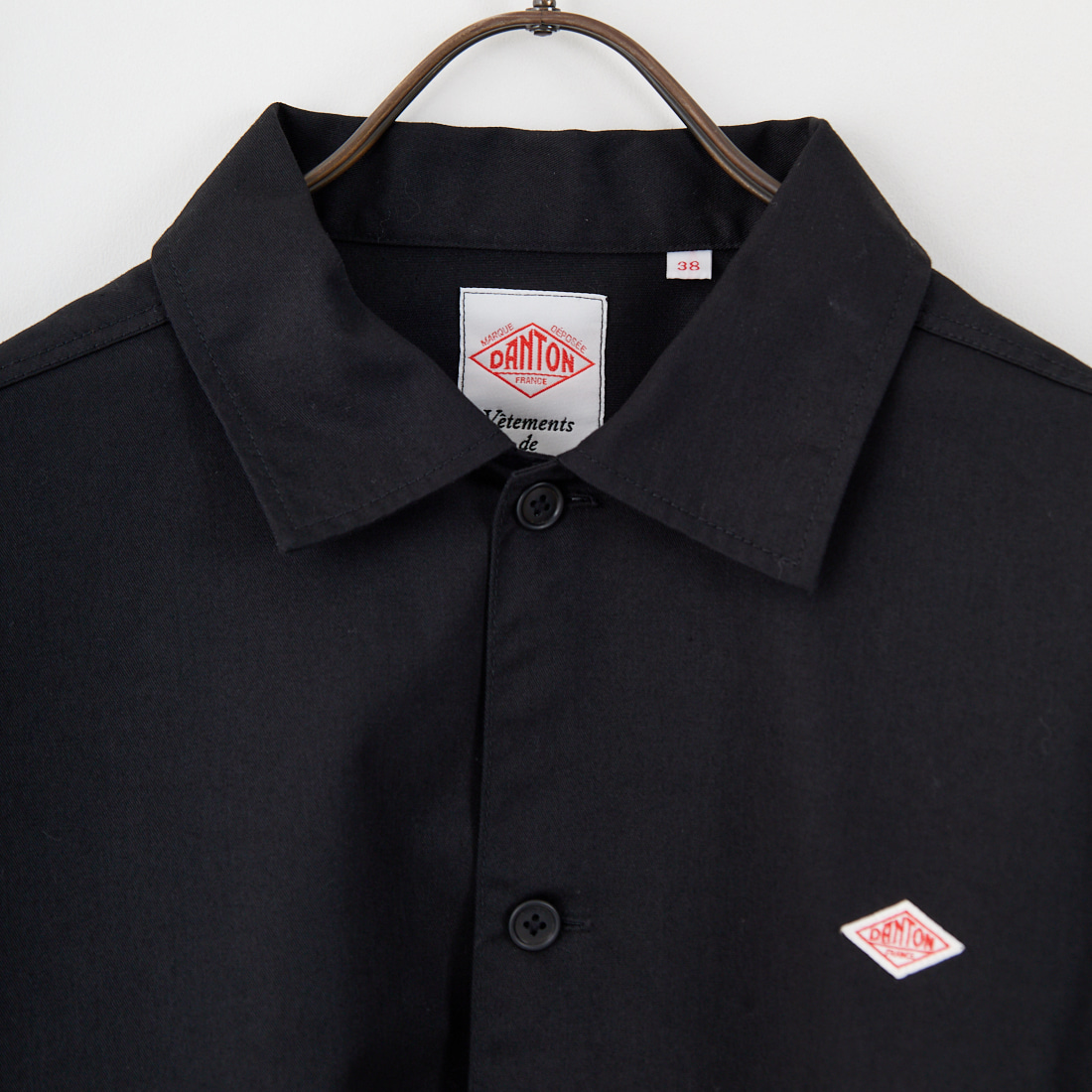 DANTON [ダントン] ワンポイントロゴ シャツジャケット [DT-B0396TCC] BLACK