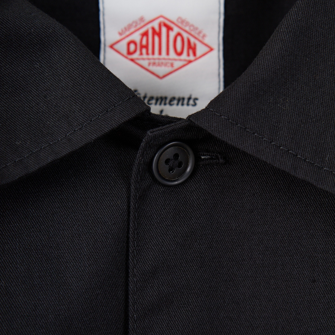DANTON [ダントン] ワンポイントロゴ シャツジャケット [DT-B0396TCC] BLACK