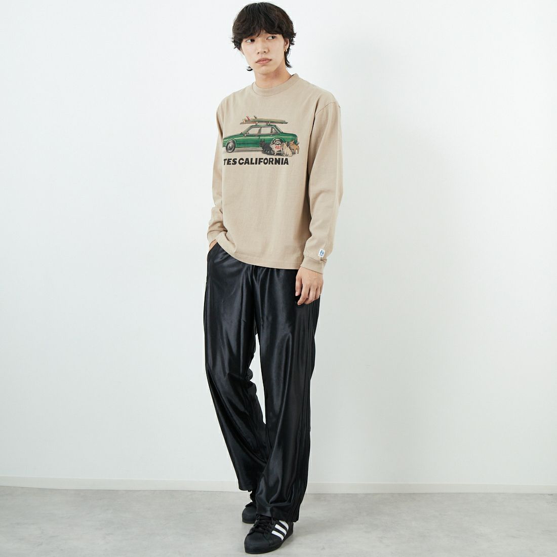 The Endless Summer [エンドレスサマー] 4BUHI ロングスリーブ Tシャツ [FH-25774327] 35 BEIGE &&モデル身長：179cm 着用サイズ：M&&