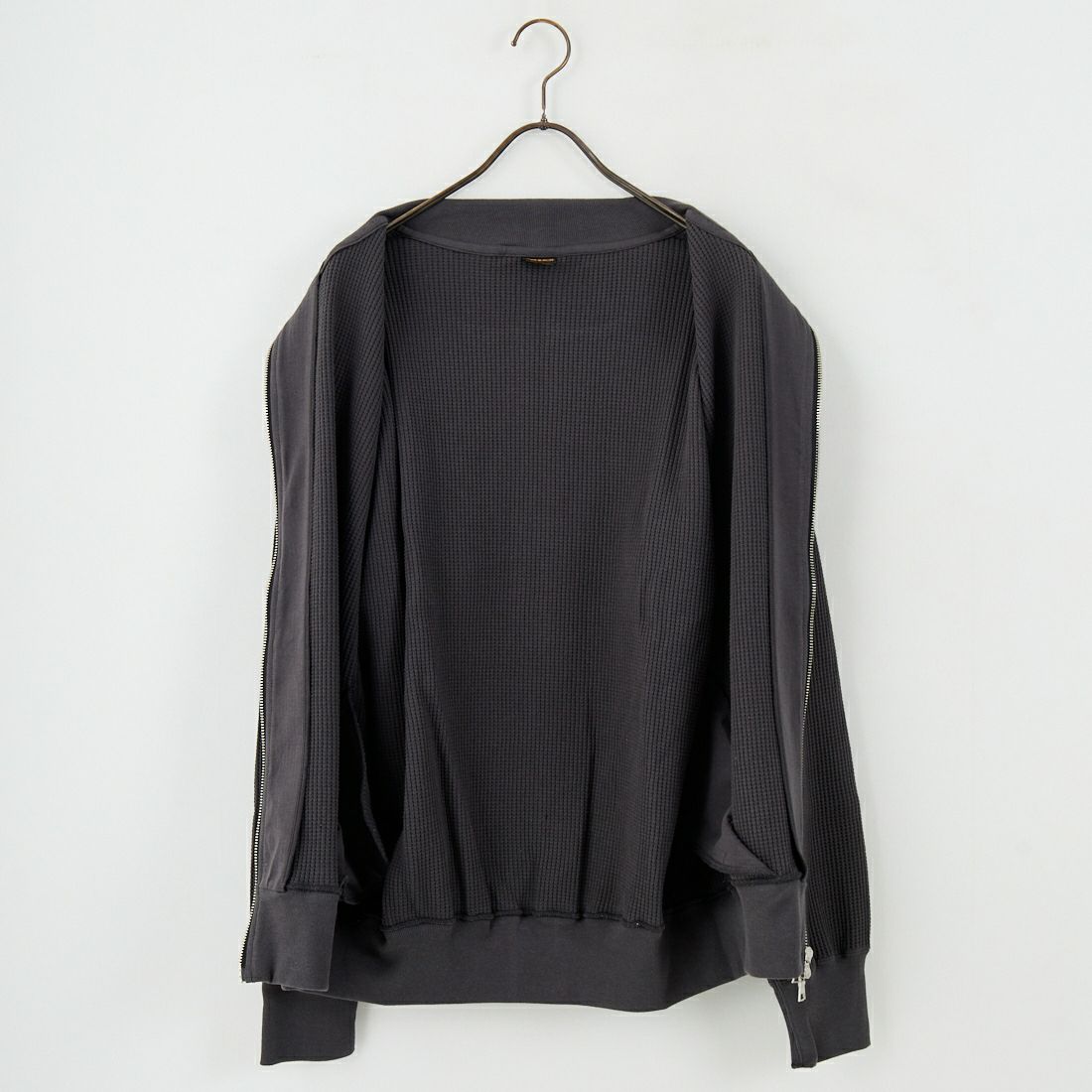 A VONTADE [アボンタージ] ビッグワッフル ドライバーズジップカーディガン [VTD-0602-CS] 9 CHARCOAL