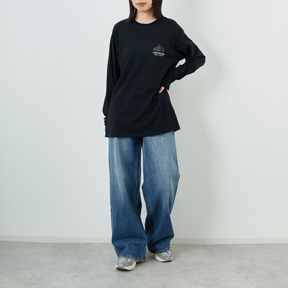 patagonia [パタゴニア] メンズ ロングスリーブ シュイナード クレスト レスポンシビリティー [37779] BLK &&モデル身長：162cm 着用サイズ：S&&