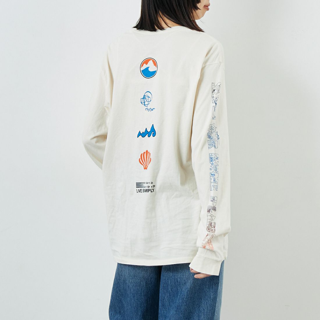 patagonia [パタゴニア] メンズ ロングスリーブ ロングウェイラウンド オーガニックTシャツ [37821] UDNL &&モデル身長：162cm 着用サイズ：S&&