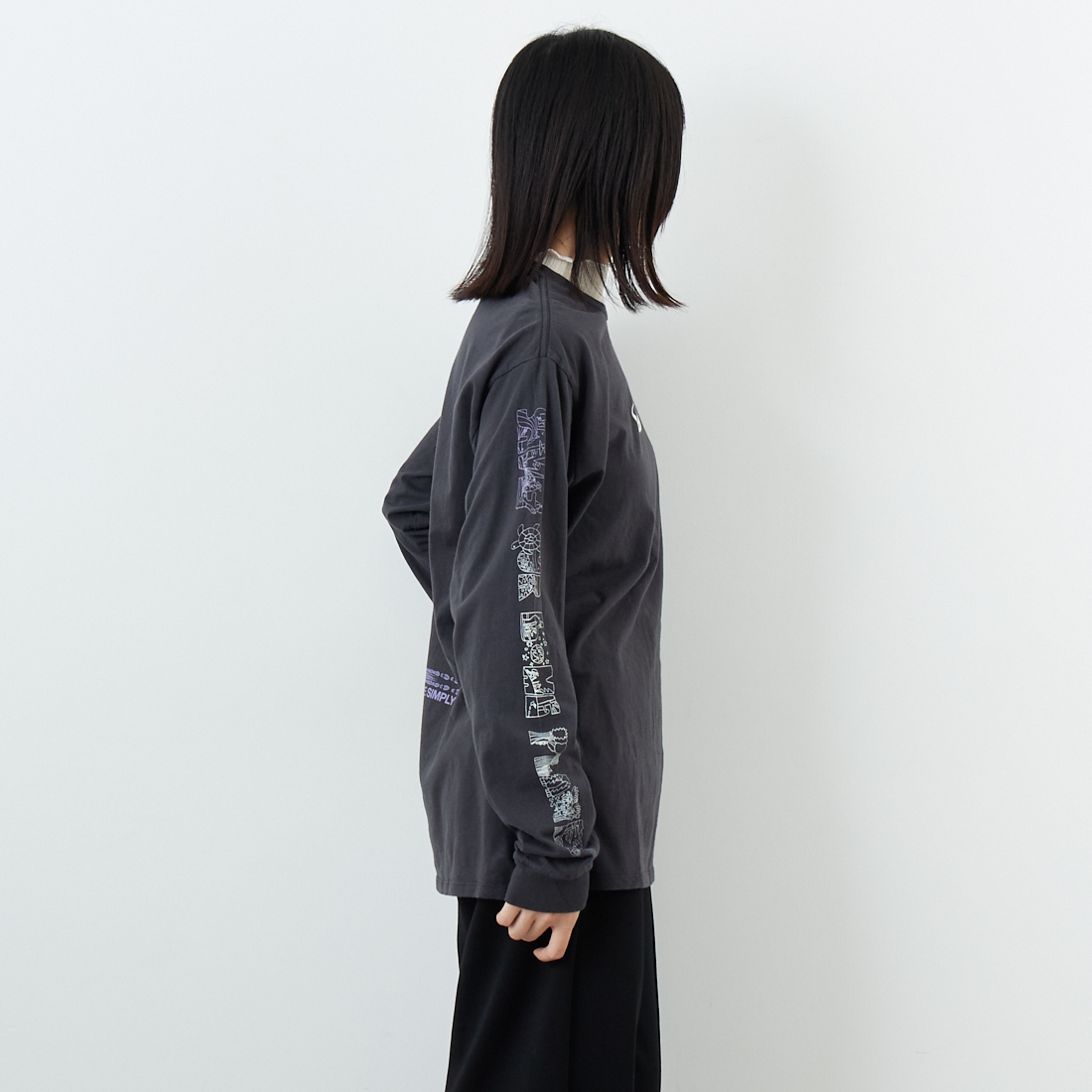 patagonia [パタゴニア] メンズ ロングスリーブ ロングウェイラウンド オーガニックTシャツ [37821] INBK &&モデル身長：162cm 着用サイズ：S&&