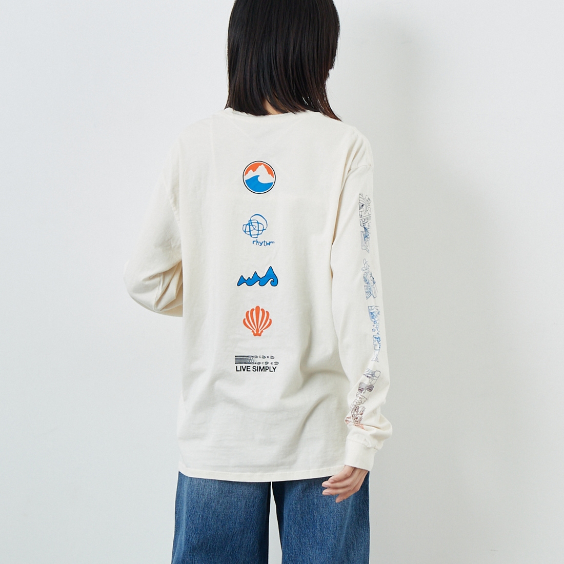patagonia [パタゴニア] メンズ ロングスリーブ ロングウェイラウンド オーガニックTシャツ [37821] UDNL &&モデル身長：162cm 着用サイズ：S&&