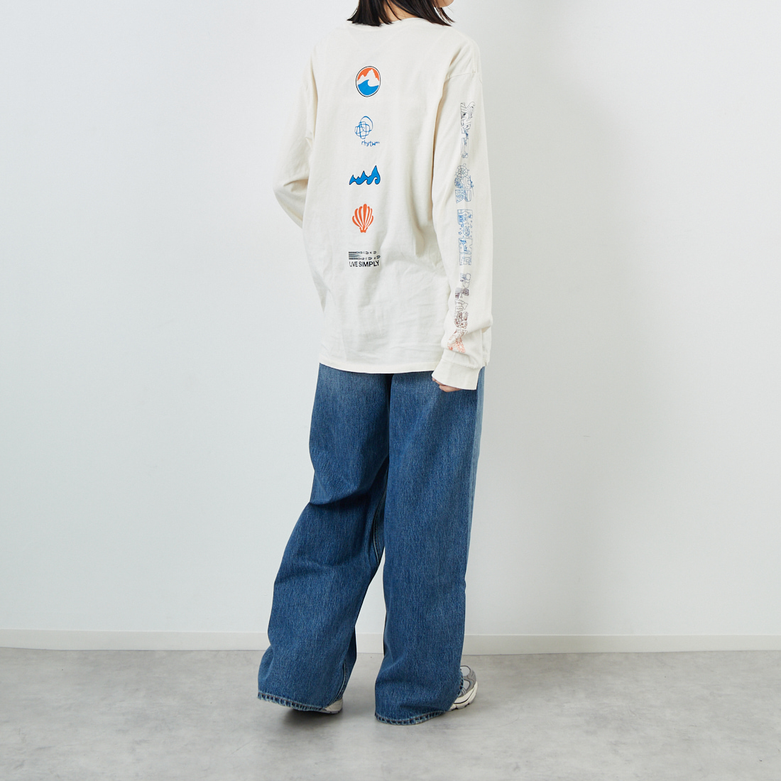 patagonia [パタゴニア] メンズ ロングスリーブ ロングウェイラウンド オーガニックTシャツ [37821] UDNL &&モデル身長：162cm 着用サイズ：S&&