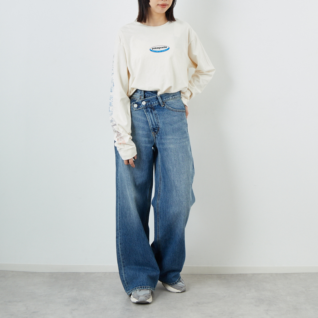 patagonia [パタゴニア] メンズ ロングスリーブ ロングウェイラウンド オーガニックTシャツ [37821] UDNL &&モデル身長：162cm 着用サイズ：S&&