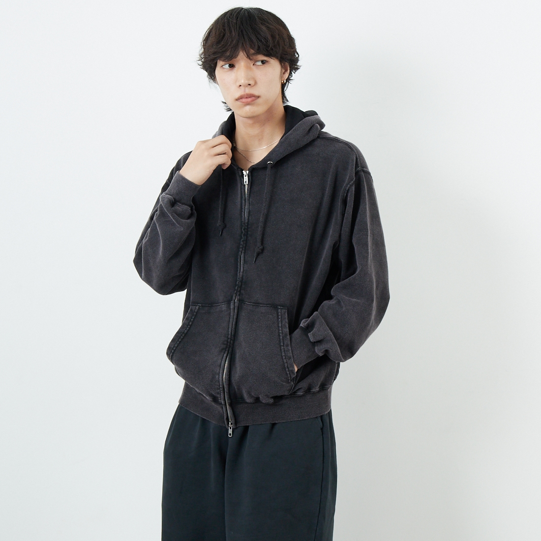 Jeans Factory Clothes [ジーンズファクトリークローズ] T/C ケミカル加工 裏毛ジップパーカー [2523-467IN]