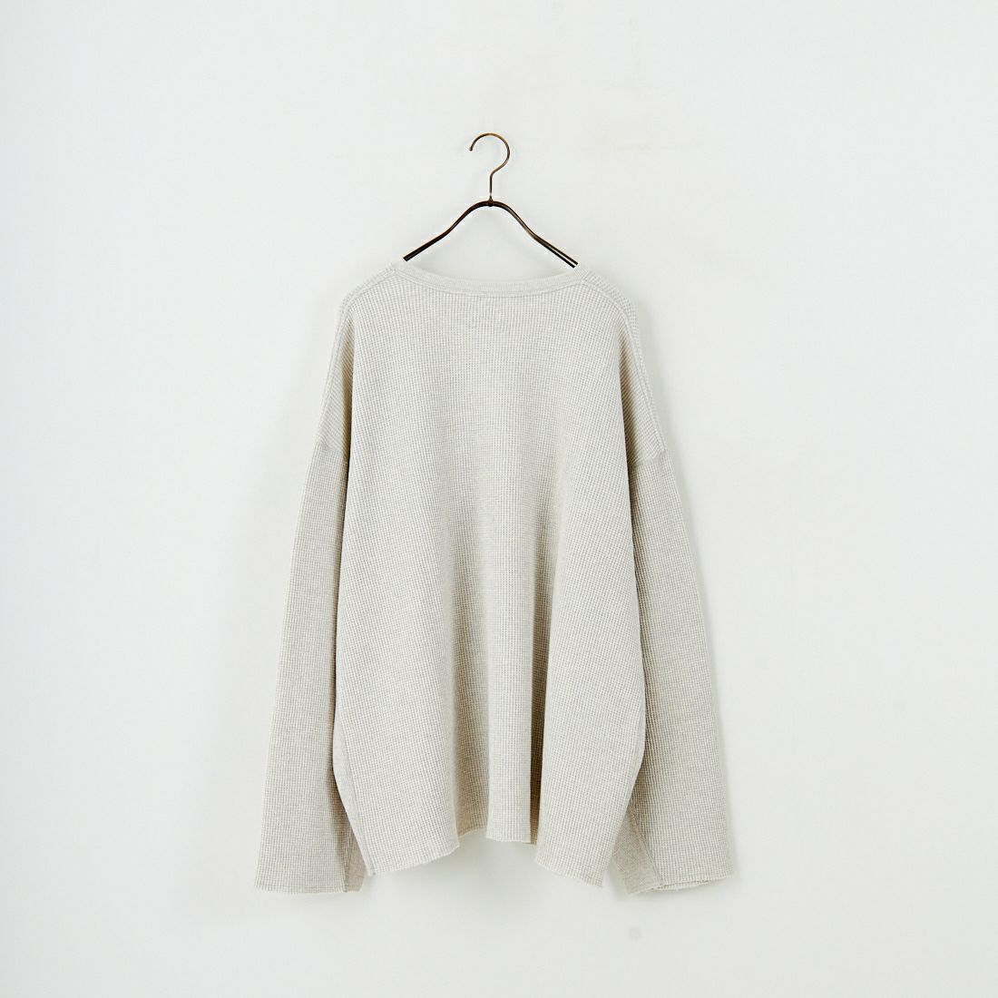 Name. [ネーム] ワッフルサイドリブ ルーズスリーブTシャツ [NMCU-047] ASH