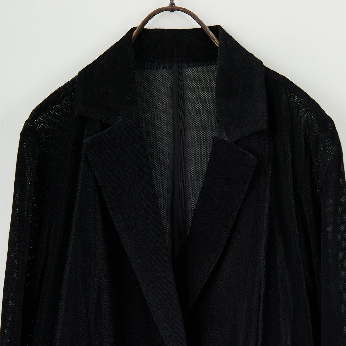 CLOCHE [クロシェ] メッシュベロアダブルジャケット [55284517] ﾌﾞﾗｯｸ