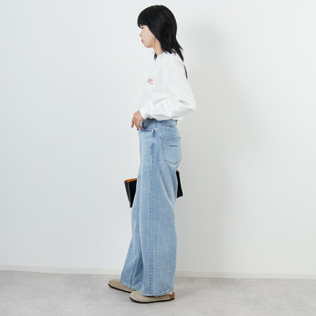 The Endless Summer [エンドレスサマー] CALIFORNIA PIZZA DINER ロングスリーブTシャツ [FH-25774328] 07 WHITE &&モデル身長：167cm 着用サイズ：S&&