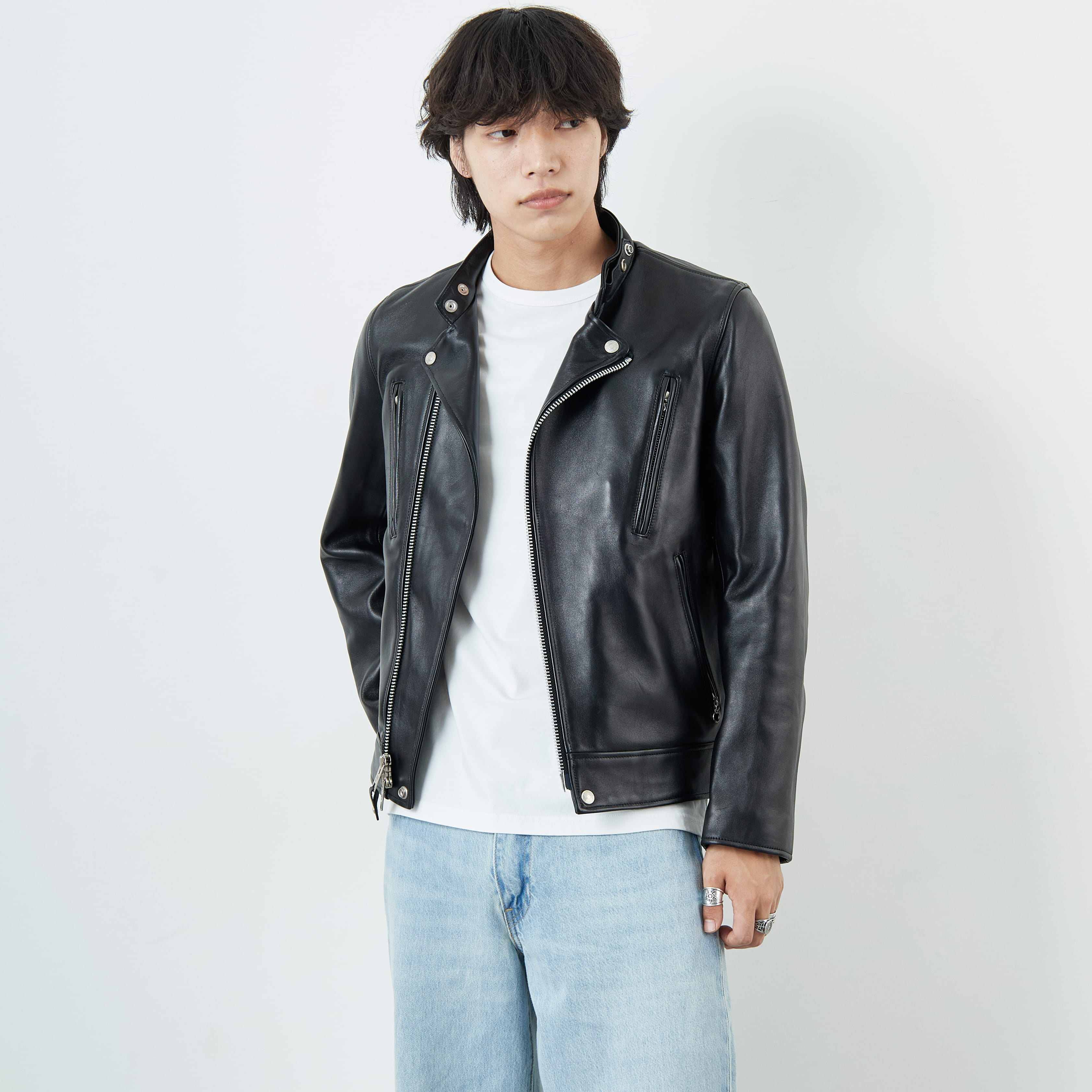 010 BLACK&&モデル身長：179cm 着用サイズ：M&&