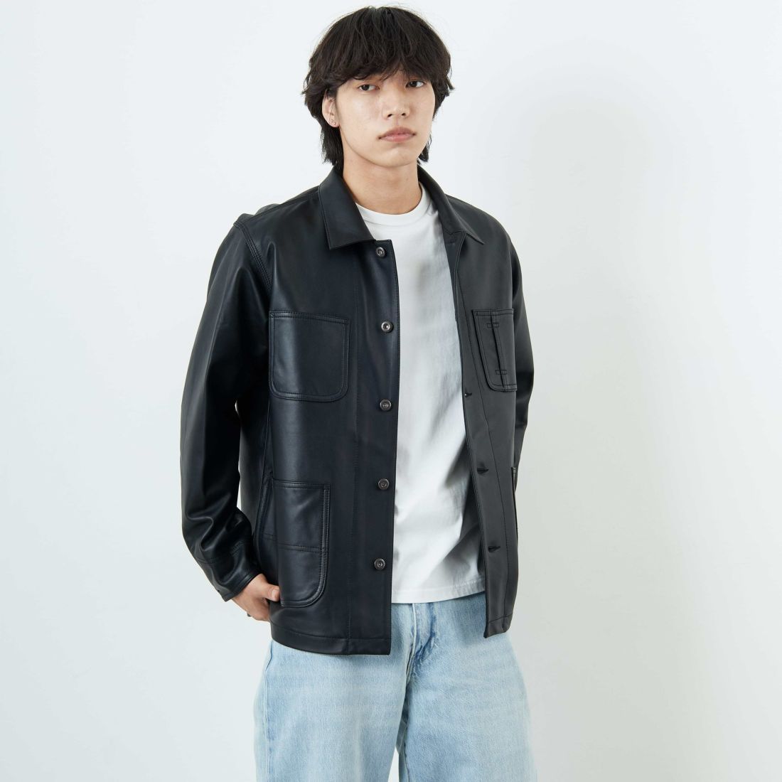 010 BLACK&&モデル身長：179cm 着用サイズ：M&&