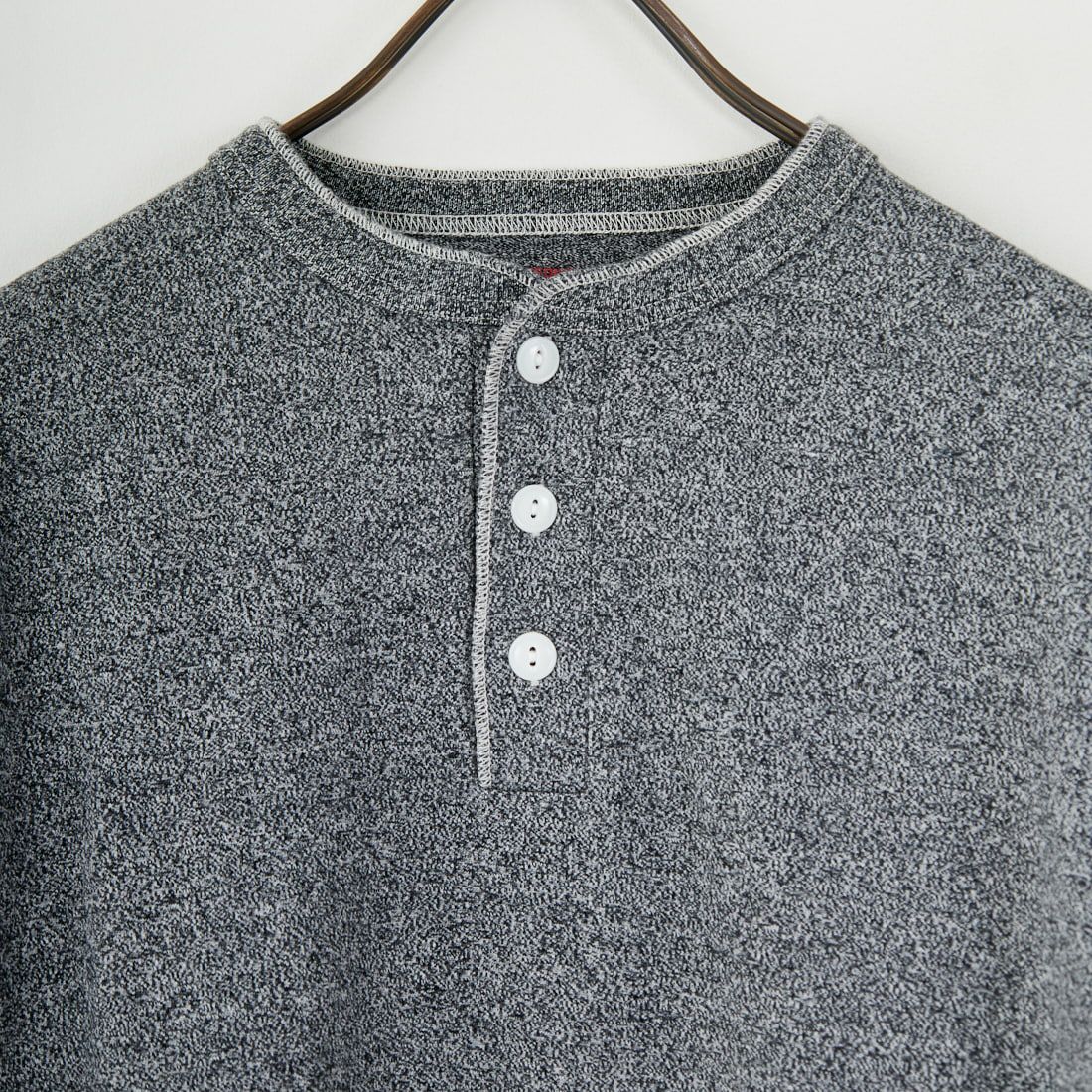 Health knit [ヘルスニット] ヘンリーネック ロングスリーブTシャツ [HR25F-M159] H.CHARCOAL