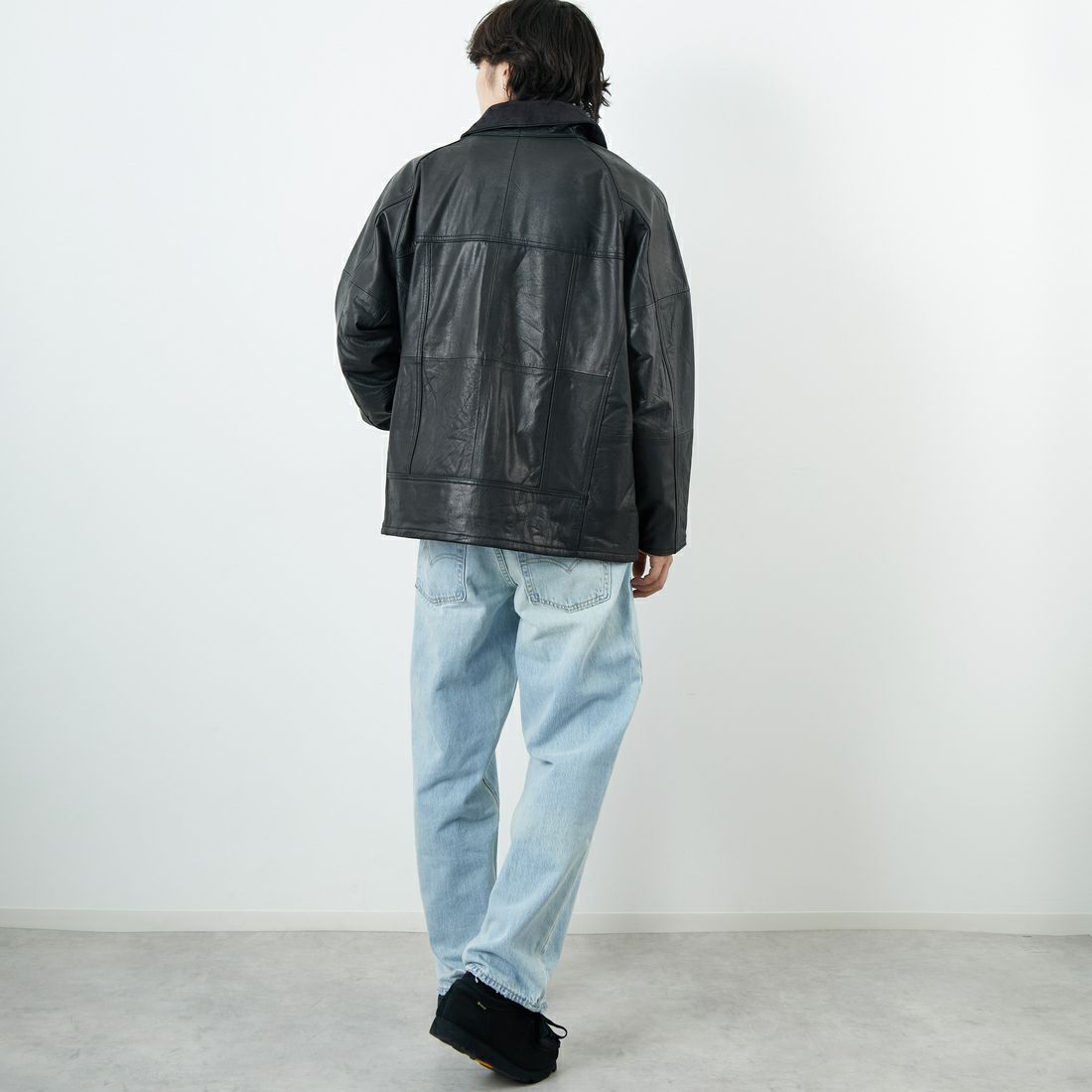 yoused [ユーズド] 別注 ドライバーズジャケット [JFY-244-092-JF] BLACK &&モデル身長：179cm 着用サイズ：2&&