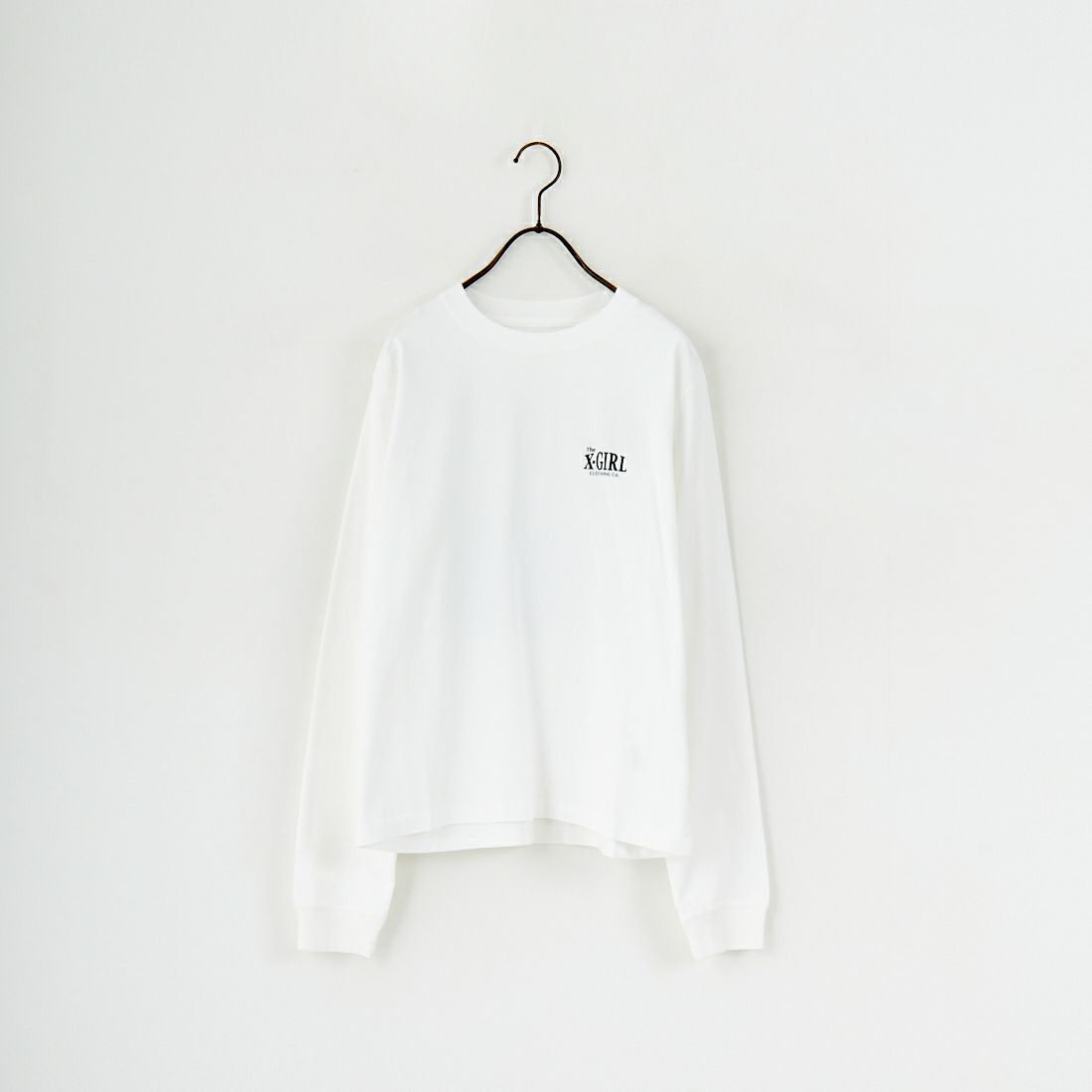 X-girl [エックスガール] オーナメントフェイス ロングスリーブTシャツ [105253011015] WHITE
