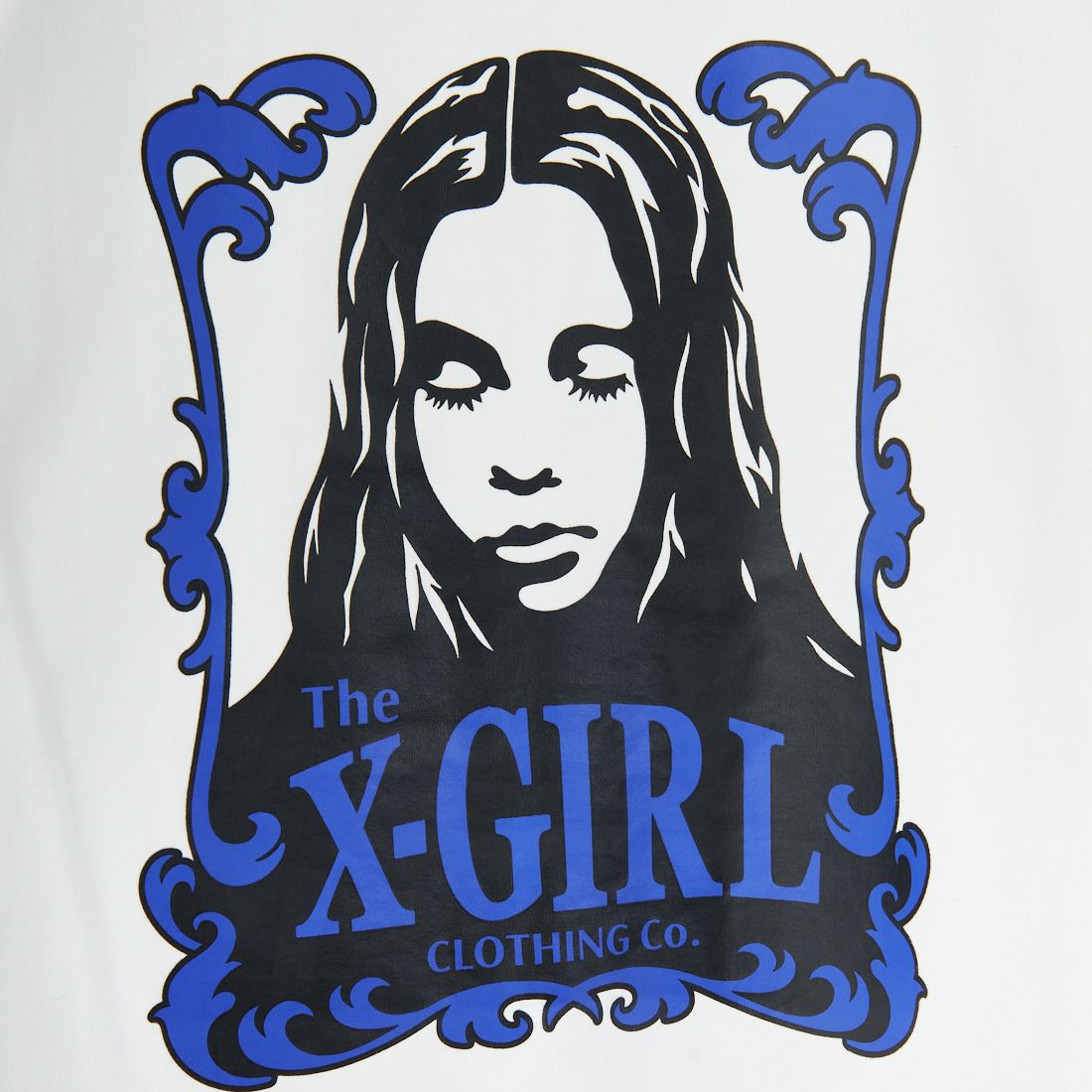 X-girl [エックスガール] オーナメントフェイス ロングスリーブTシャツ [105253011015] WHITE
