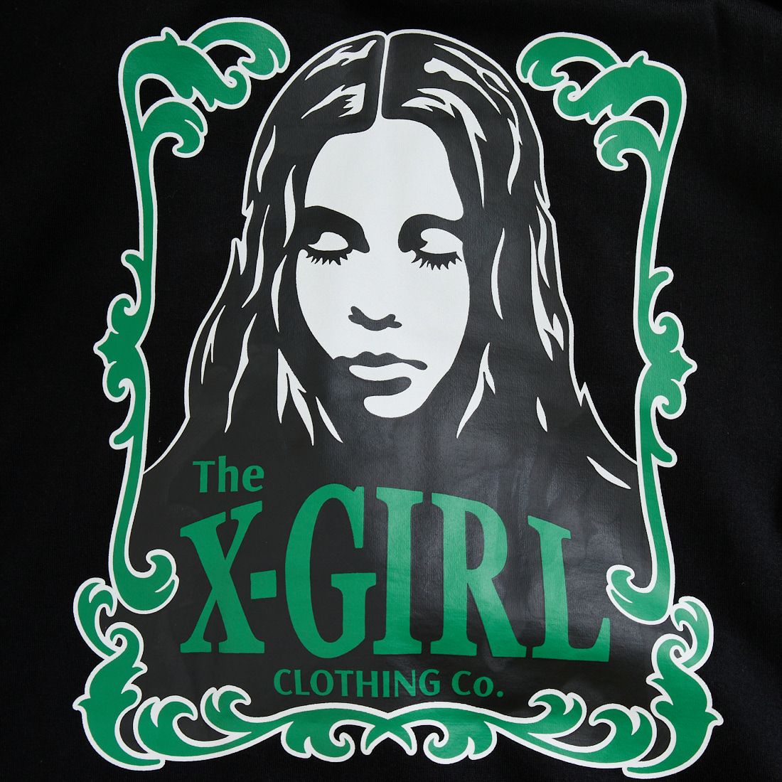 X-girl [エックスガール] オーナメントフェイス ロングスリーブTシャツ [105253011015] BLACK