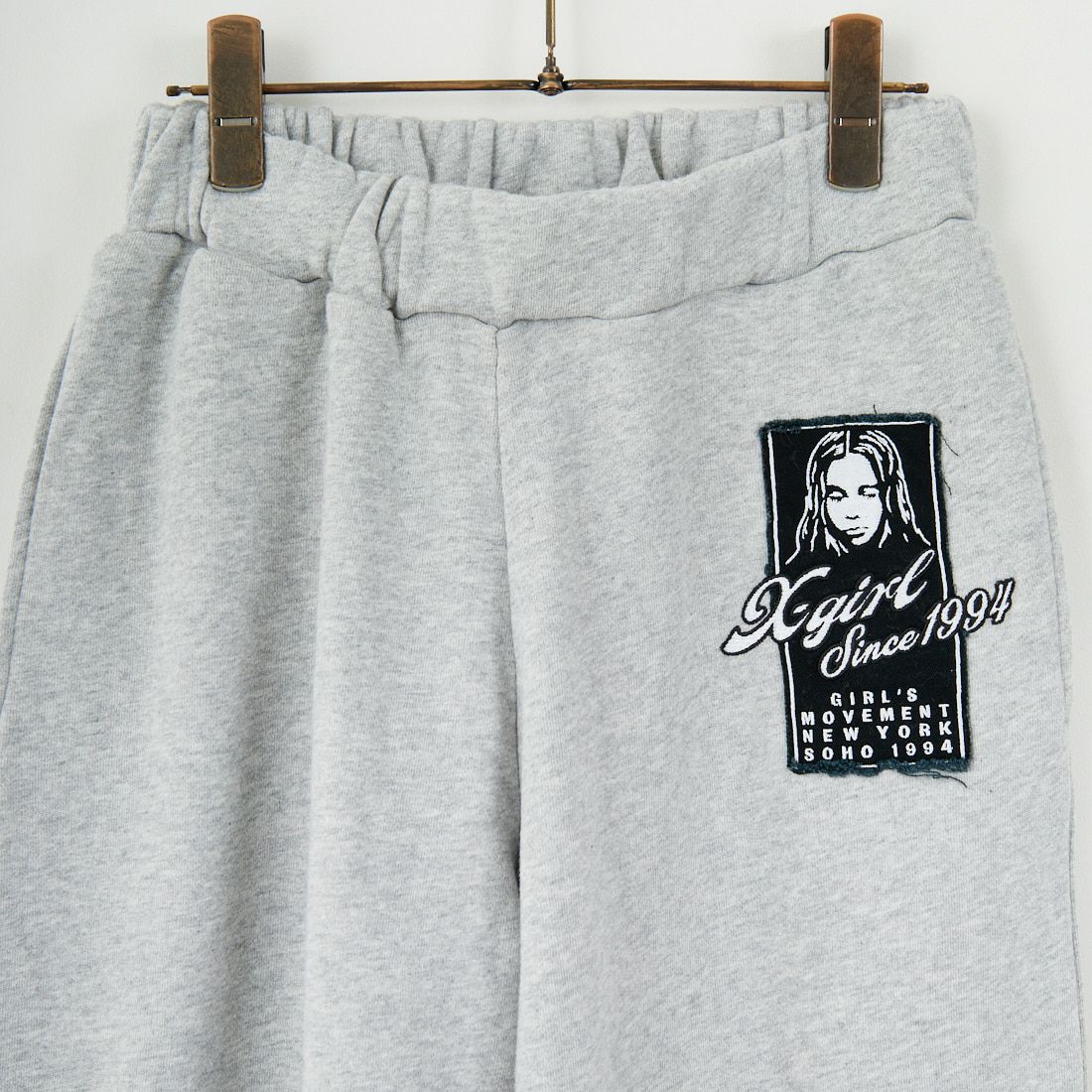 X-girl [エックスガール] フェイスボックスパッチ スウェットパンツ [105253031010] ASH