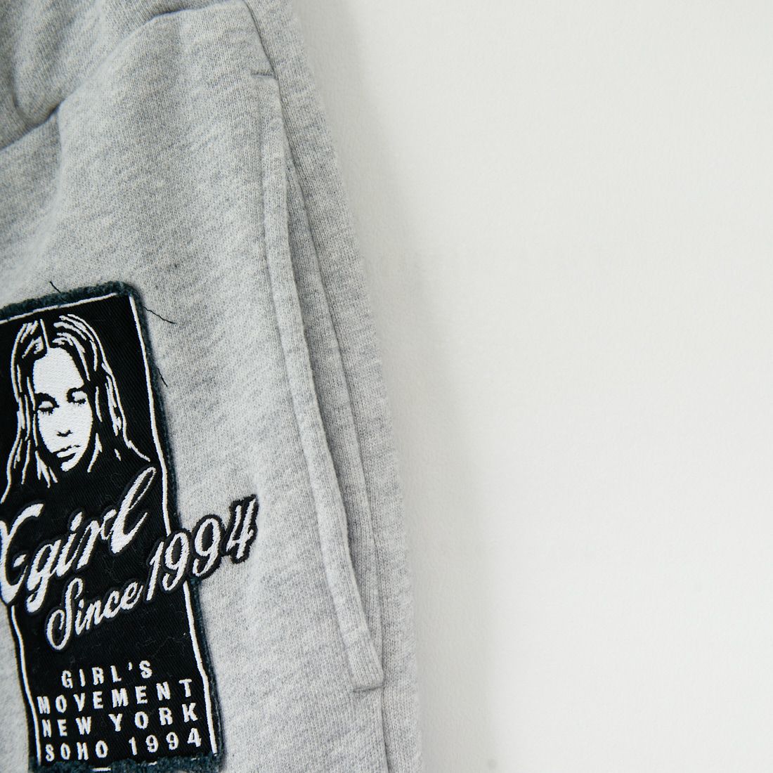 X-girl [エックスガール] フェイスボックスパッチ スウェットパンツ [105253031010] ASH