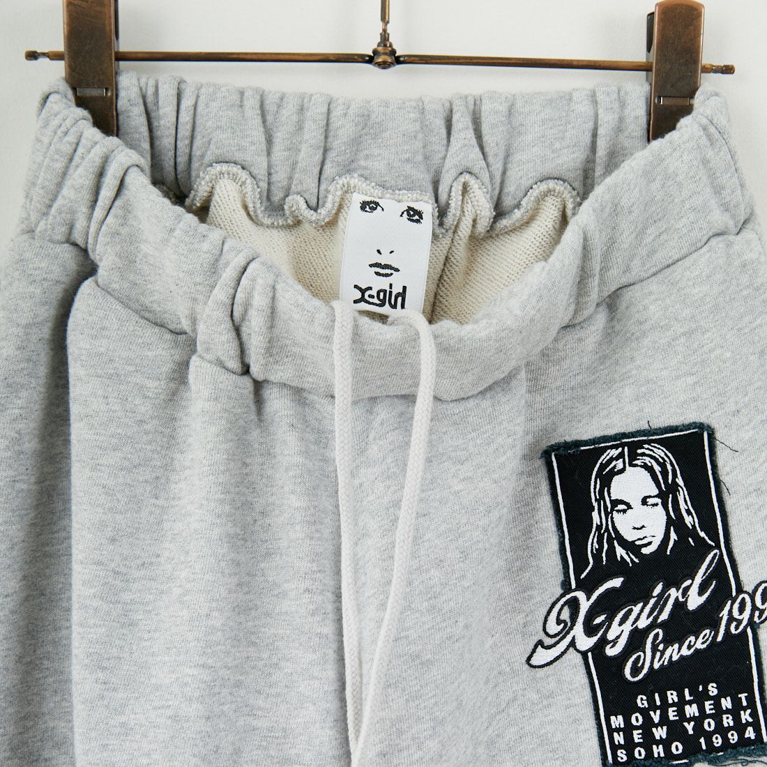 X-girl [エックスガール] フェイスボックスパッチ スウェットパンツ [105253031010] ASH