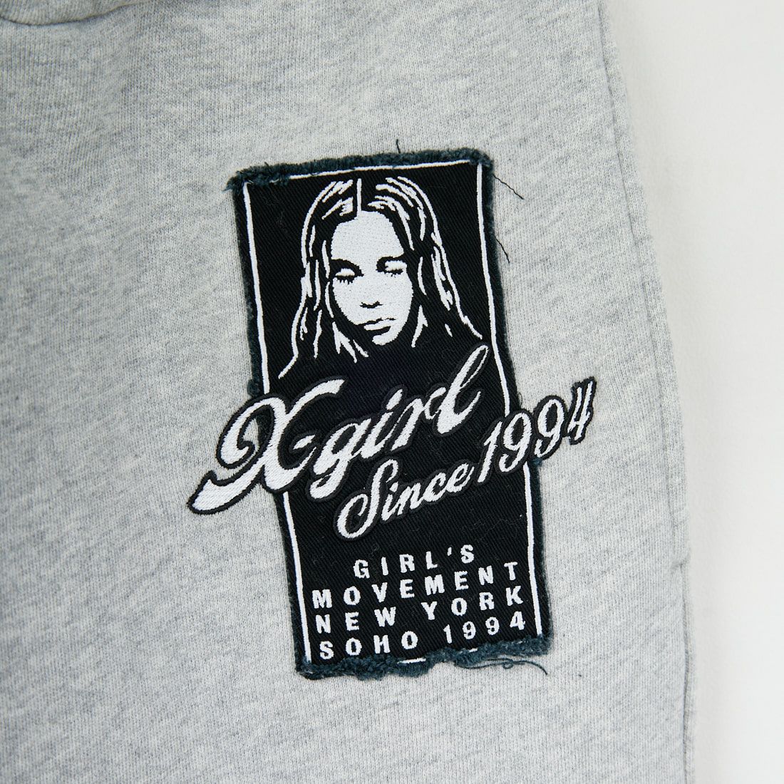 X-girl [エックスガール] フェイスボックスパッチ スウェットパンツ [105253031010] ASH