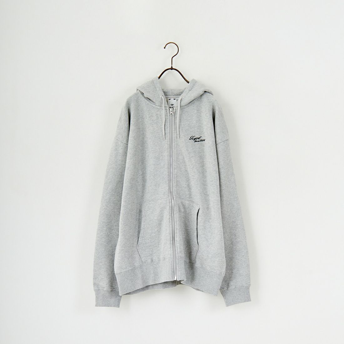 X-girl [エックスガール] フェイスボックスパッチ ジップアップスウェットフーディ [105253012005] ASH