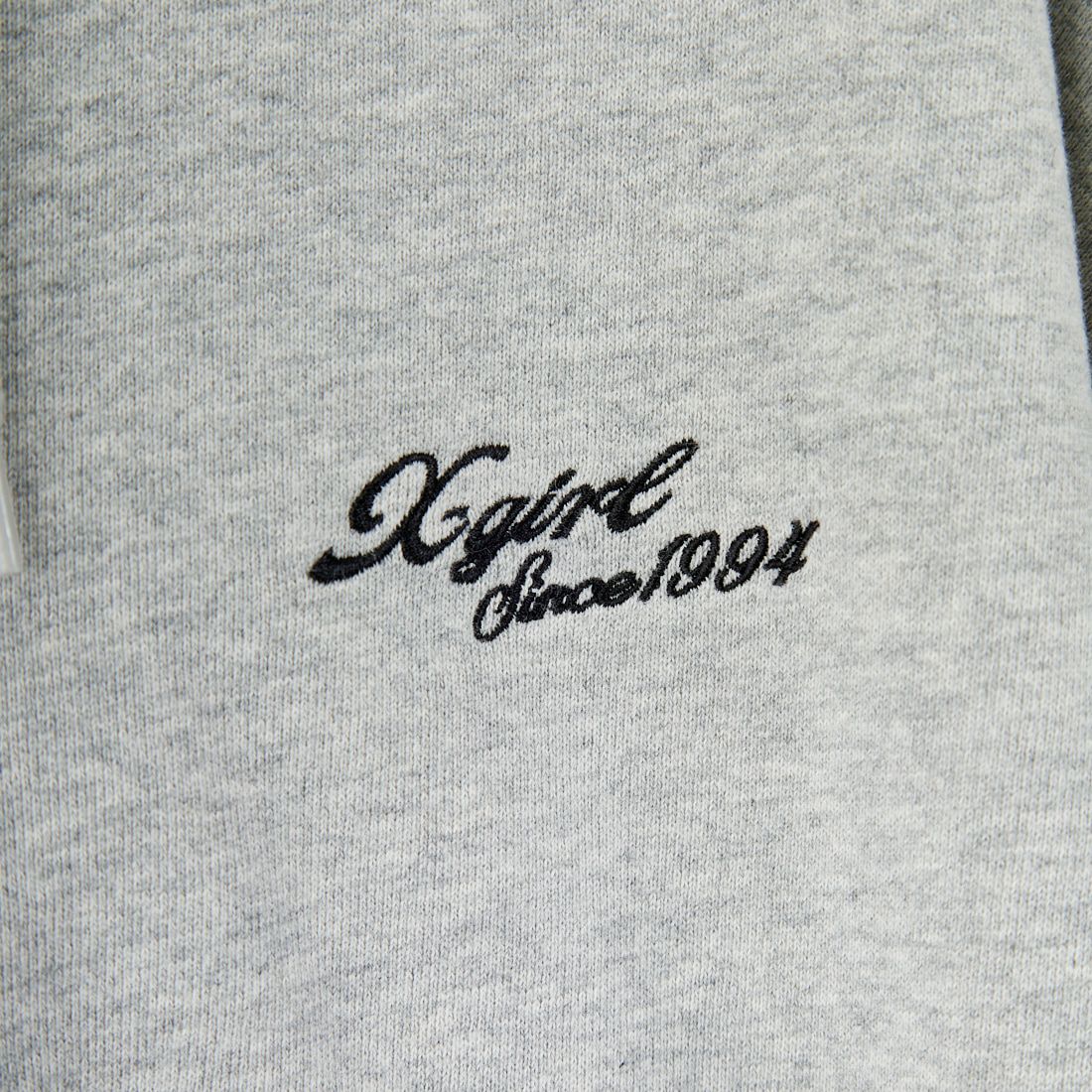 X-girl [エックスガール] フェイスボックスパッチ ジップアップスウェットフーディ [105253012005] ASH